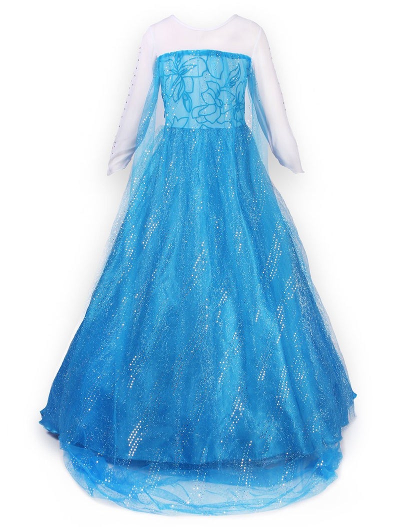 JerrisApparel Princess Dress Queen Costume Cosplay Dress Up with Accessories (6-7, Blue with Accessories) - Image 3